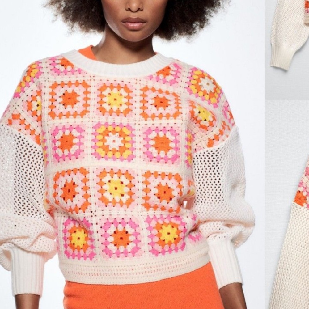 Zara crochet knit sweater